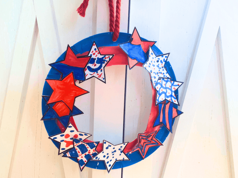 Paper Plate American Flag Wreath