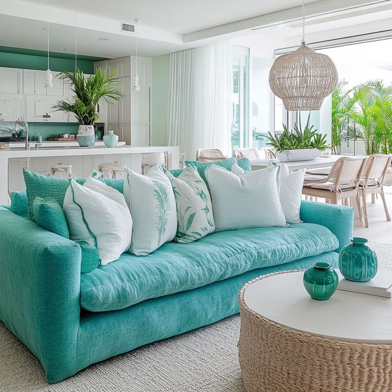 11 Interiors That Make A Case For The Blue & Green Color Combo - Decor Hint Coastal Living Room