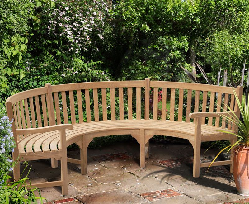 11 Gorgeous Garden Benches For Your Backyard Escape - Decor Hint Curved Conversation Corner
