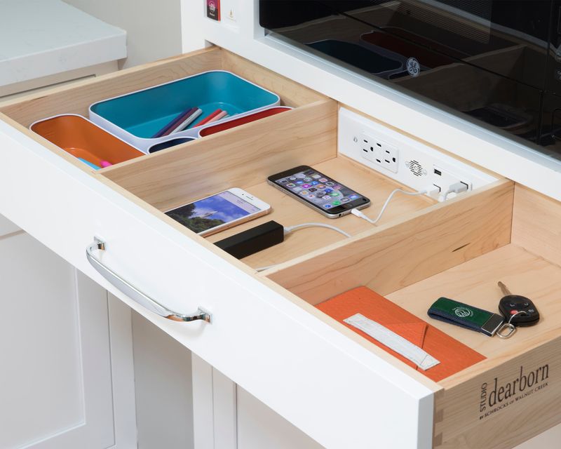 13 Small Kitchen Trends That Need To Be On Your Radar If You're Planning A Reno This Year - Decor Hint Hidden Charging Stations