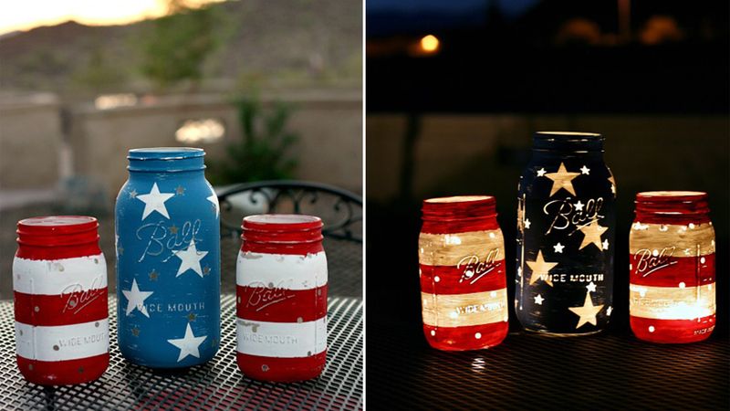 Make Your Fourth Sparkle With These 16 Red White & Blue Decor Tips - Decor Hint Festive Mason Jars