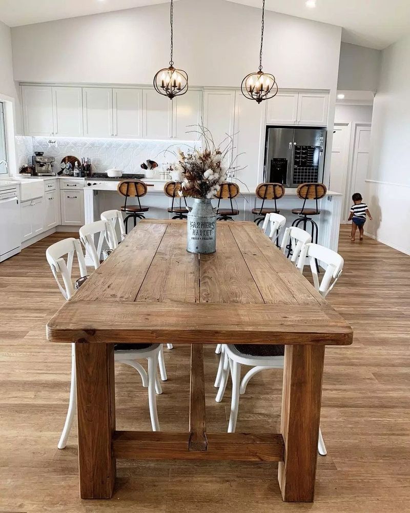 14 Vintage Items That Define The "New Americana" Home Trend - Decor Hint Distressed Wood Dining Tables