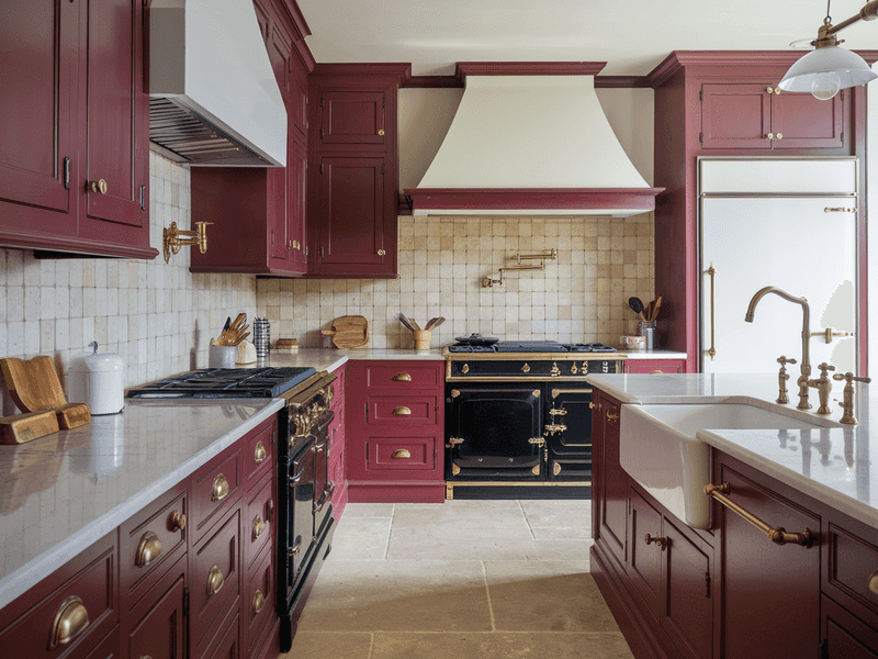Burgundy Backsplash Blues