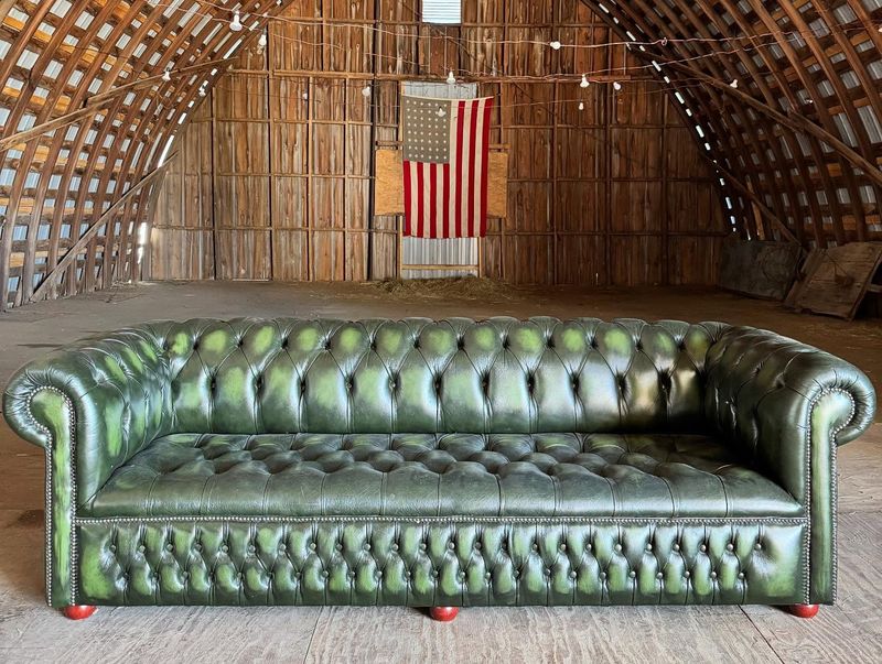 7 Old-School Sofa Shades Marylanders Are Ditching, And 9 Stylish Swaps - Decor Hint Forest Green Leather