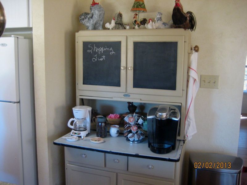 Hoosier Cabinet As Coffee Station