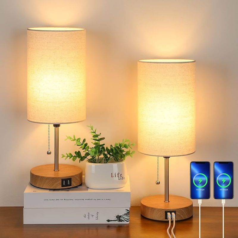 These 18 Spring Home Decor Picks Instantly Cheer Up Any Room Starting at $10 - Decor Hint Mini Faux Wood Table Lamp