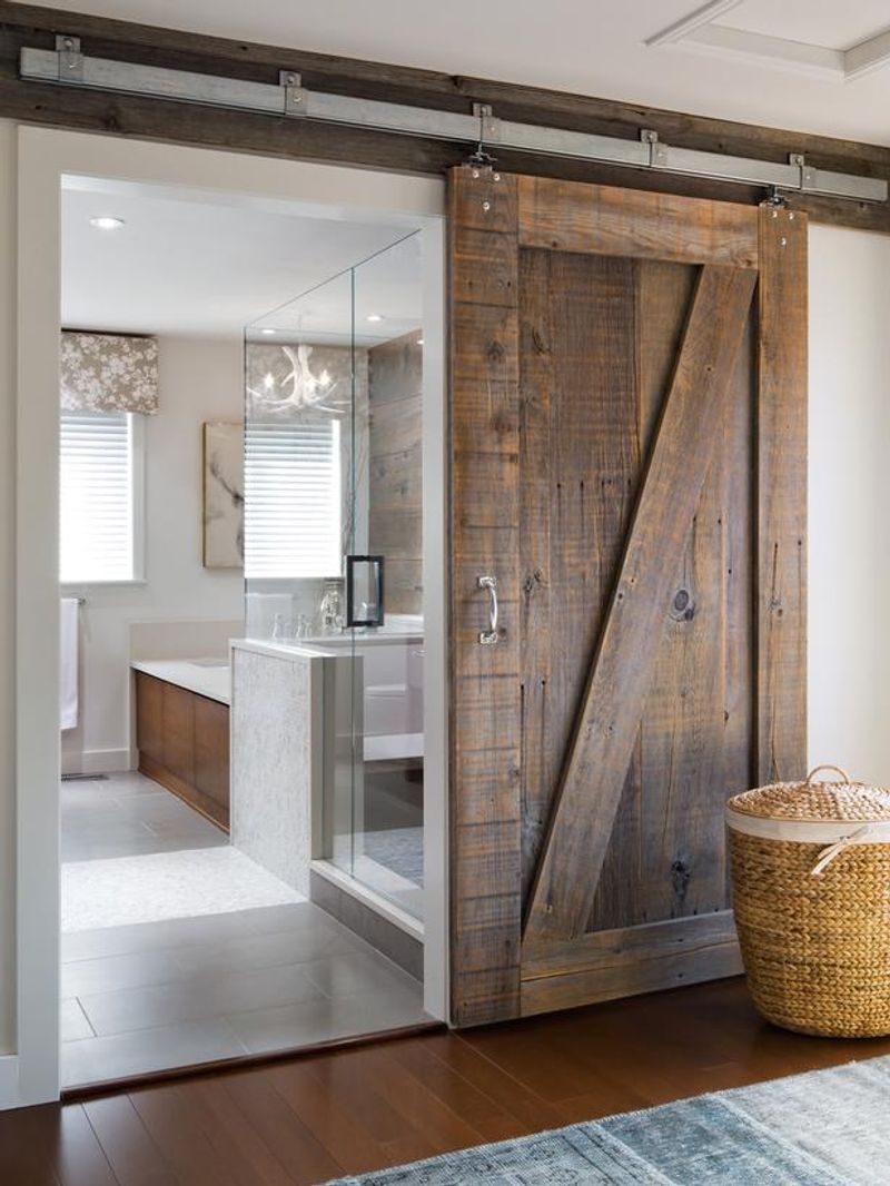 Say Goodbye To These 11 Farmhouse Fads And Please Ditch These 6, Too - Decor Hint Sliding Barn Door Bathroom Entries
