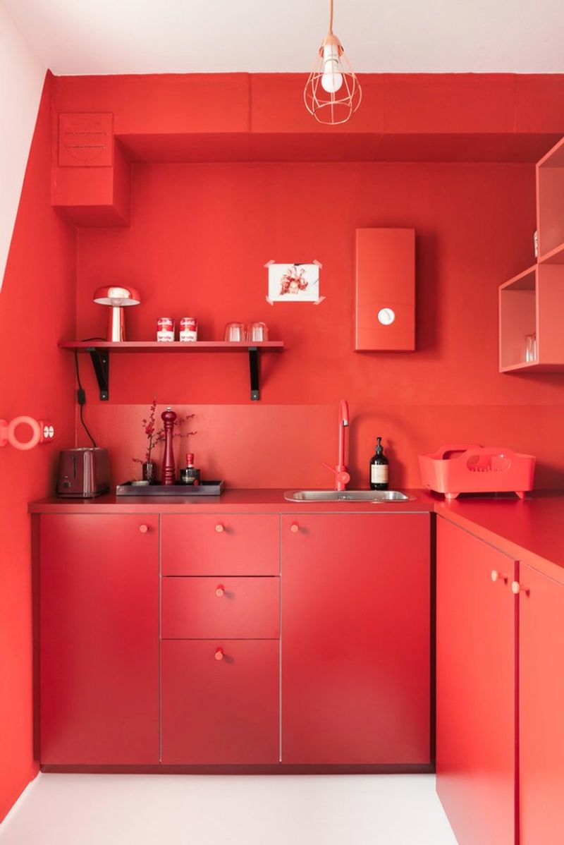 10 Designer-Approved Kitchen Cabinet Color Ideas Plus 10 Colors To Avoid - Decor Hint Fire Engine Red