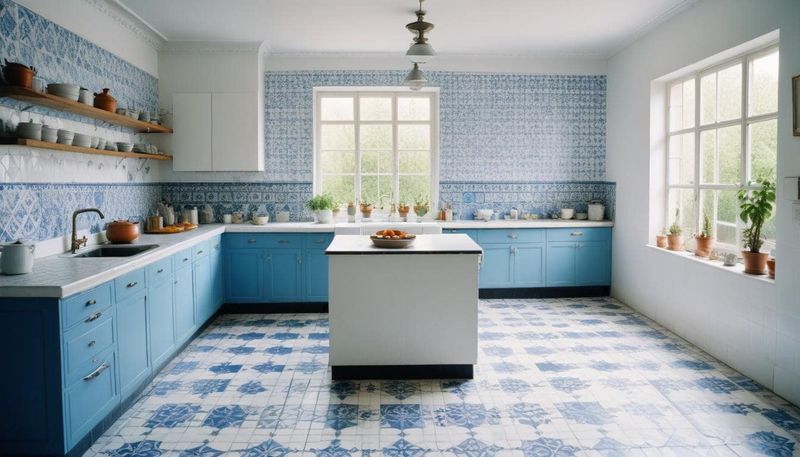 25 French Country Kitchens Designs To Inspire Your Space - Decor Hint Painted Tile Floors