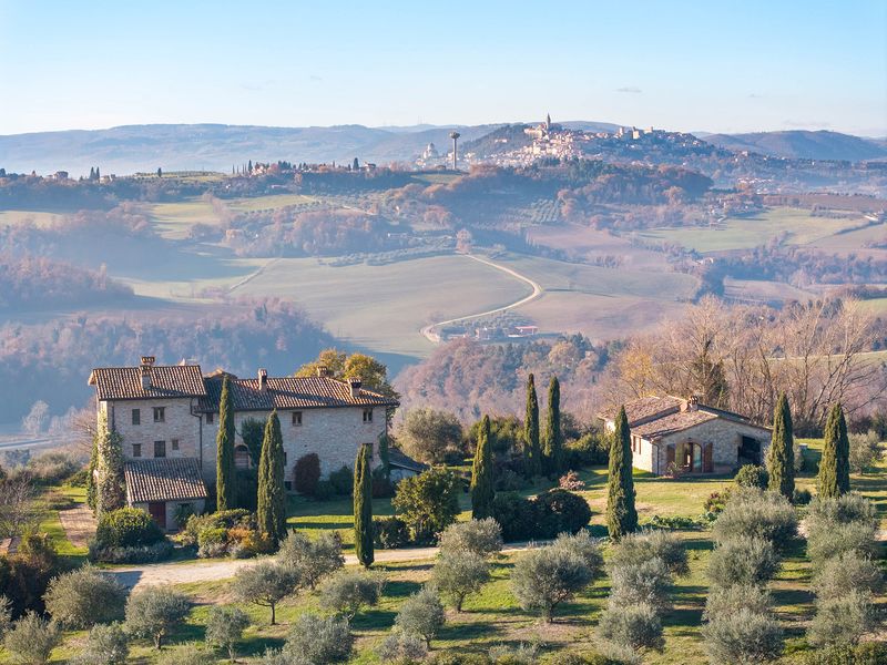 Tuscan Stone Farmhouse with Vineyard Vistas