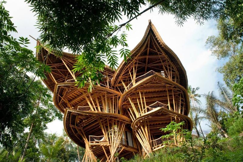 10 Modern Treehouse-Style Homes Made For Relaxing Above It All - Decor Hint Bamboo Tower in Bali's Rice Terraces