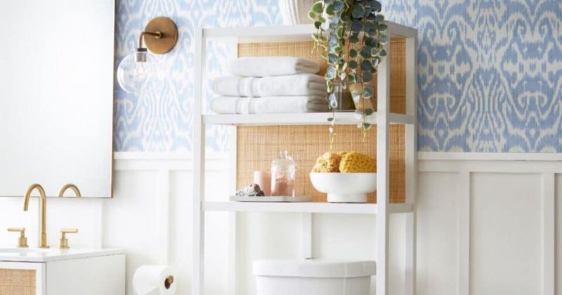 19 Smart Ways To Use That Space Above The Toilet - Decor Hint Ladder Shelving Units