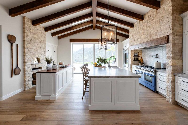 25 French Country Kitchens Designs To Inspire Your Space - Decor Hint Weathered Wood Beams