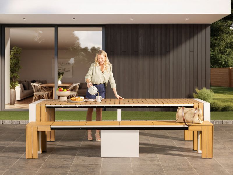 14 Clever Storage Tricks For Cleaning Up Your Backyard - Decor Hint Storage Tables For Outdoor Dining