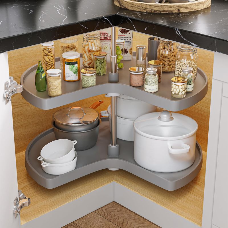25 Corner Solutions That Turn Dead Space Into Your Favorite Spot - Decor Hint Lazy Susan Pantry Shelves