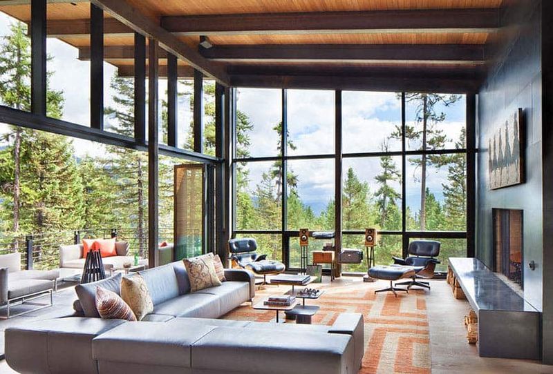 Oversized Windows With Forest Views