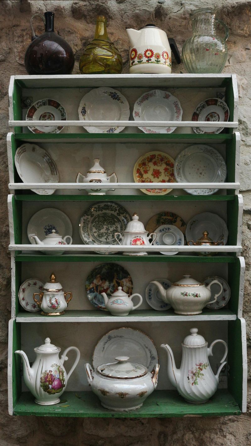 Mismatched China And Open Shelving
