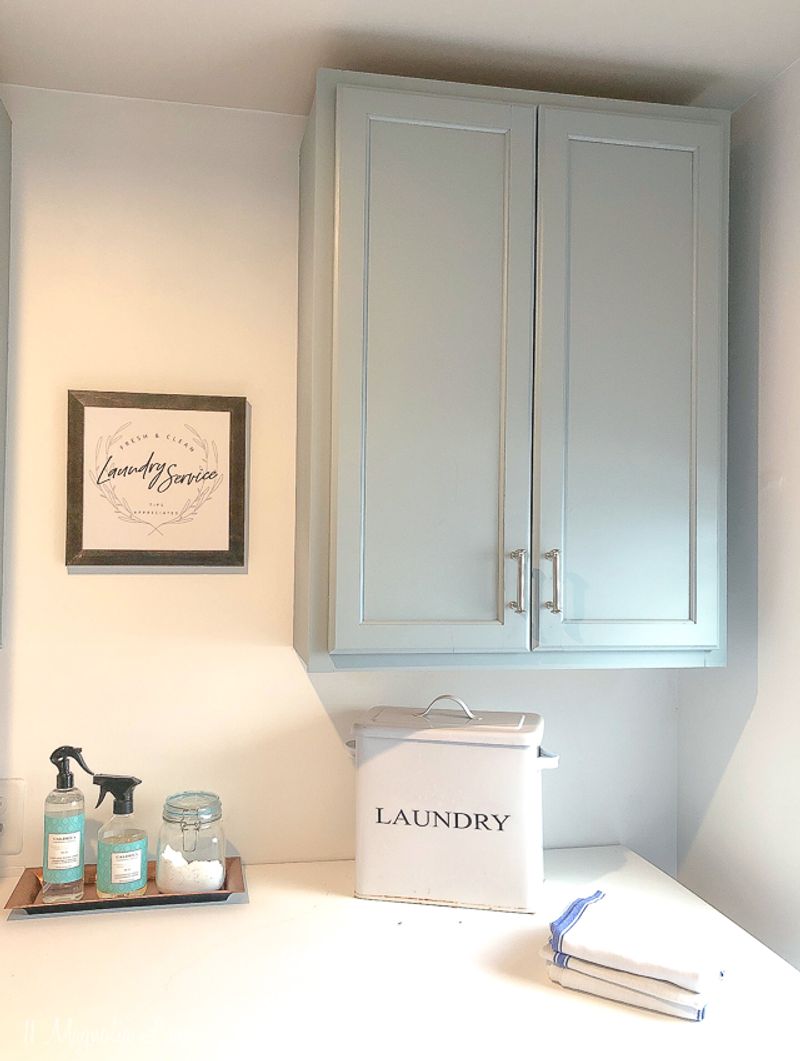13 Affordable DIY Laundry Room Makeover Ideas And Guide - Decor Hint Painted Cabinets