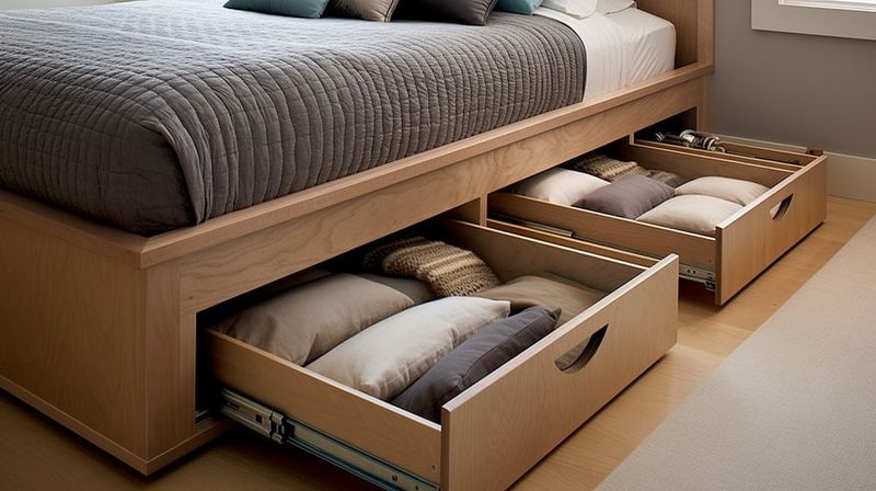 14 Smart Ways To Organize Small Spaces From A Stylish 350 Sq Ft NYC Apartment - Decor Hint Under-Bed Storage Drawers
