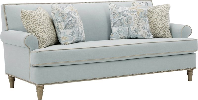 North Carolina Designers Say These 12 Couch Tones Are Past Their Prime - Decor Hint Pastel Blue Damask: Charming, But A Little Too Sweet