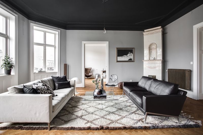 Dramatic Charcoal Ceiling