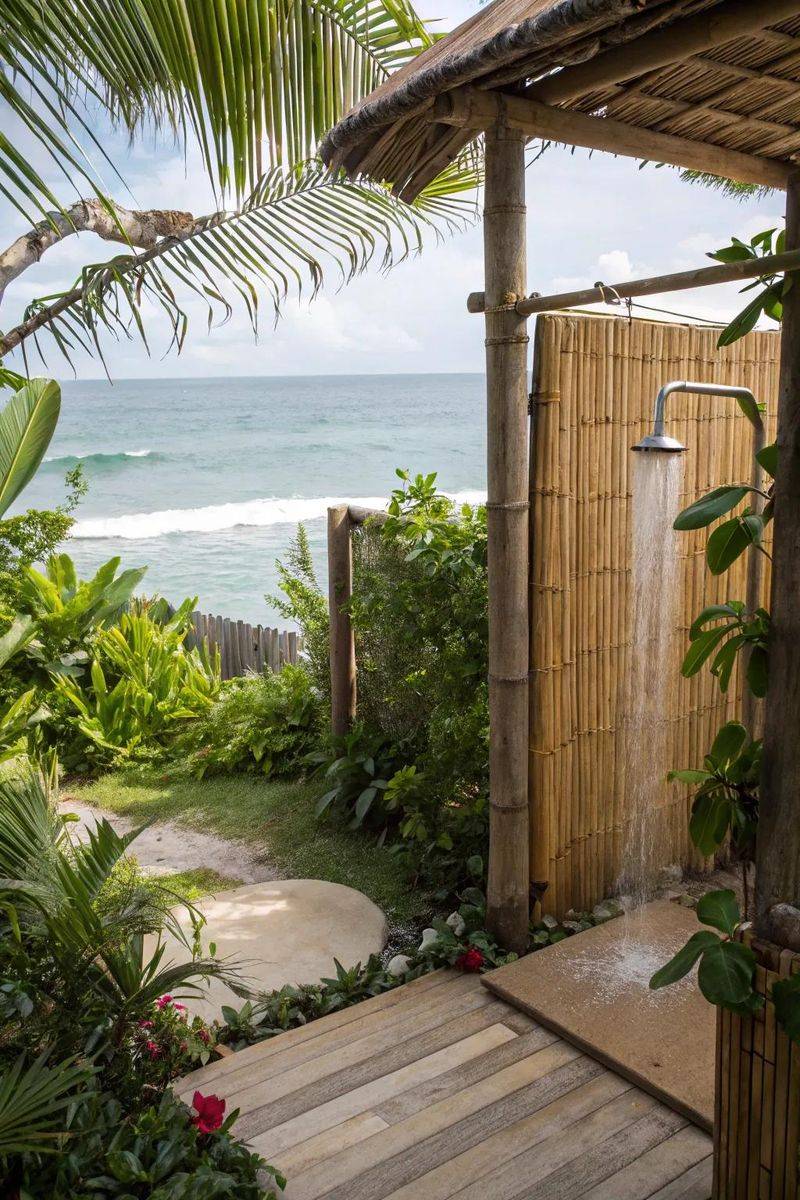 25 Outdoor Shower Ideas That Give Off BIG Beach House Energy - Decor Hint Bamboo Privacy Screens