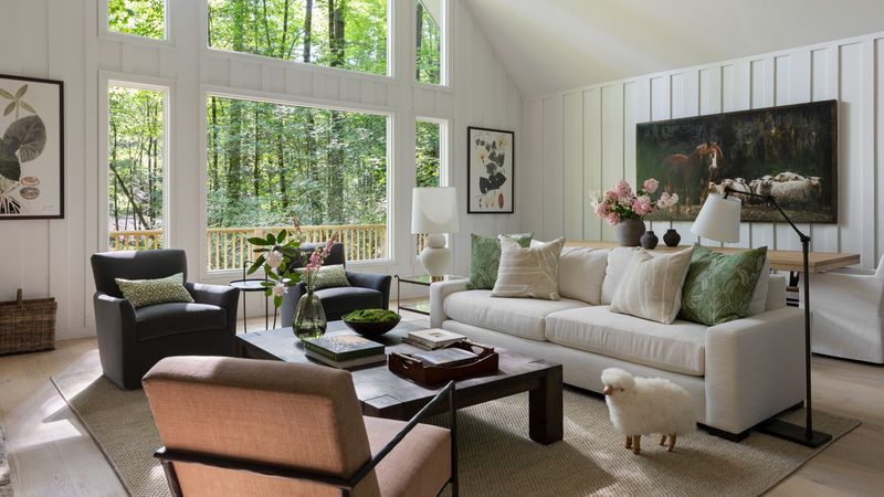 Large Windows with White Wooden Frames