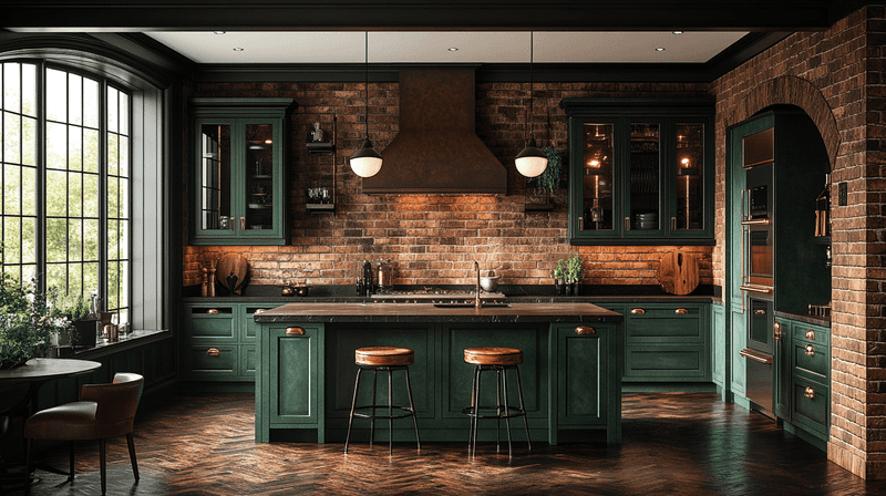 8 Kitchen Colors That Are Coming Back In 2025 And 10 That Are Already Trending - Decor Hint Emerald Green (Currently Trending)