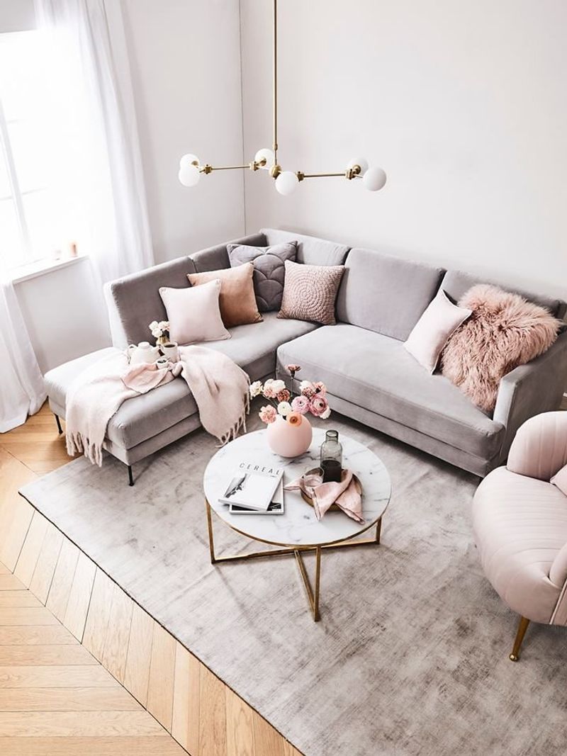 16 Cozy Color Combinations Perfect For Cottage Style Homes - Decor Hint Blush Pink and Soft Gray