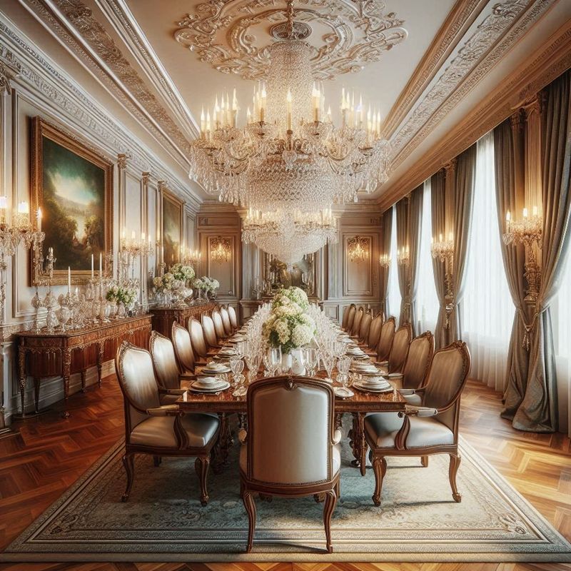 18 Photos That Show Inside A Mansion That Belonged To One Of America’s Wealthiest Families - Decor Hint Gold-Accented Formal Dining Room