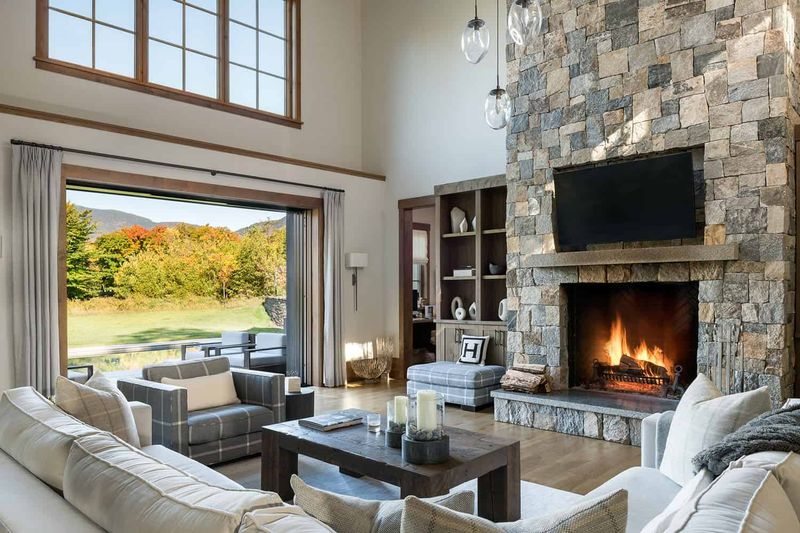 Cozy stone fireplaces