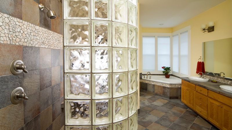Glass Block Shower Walls