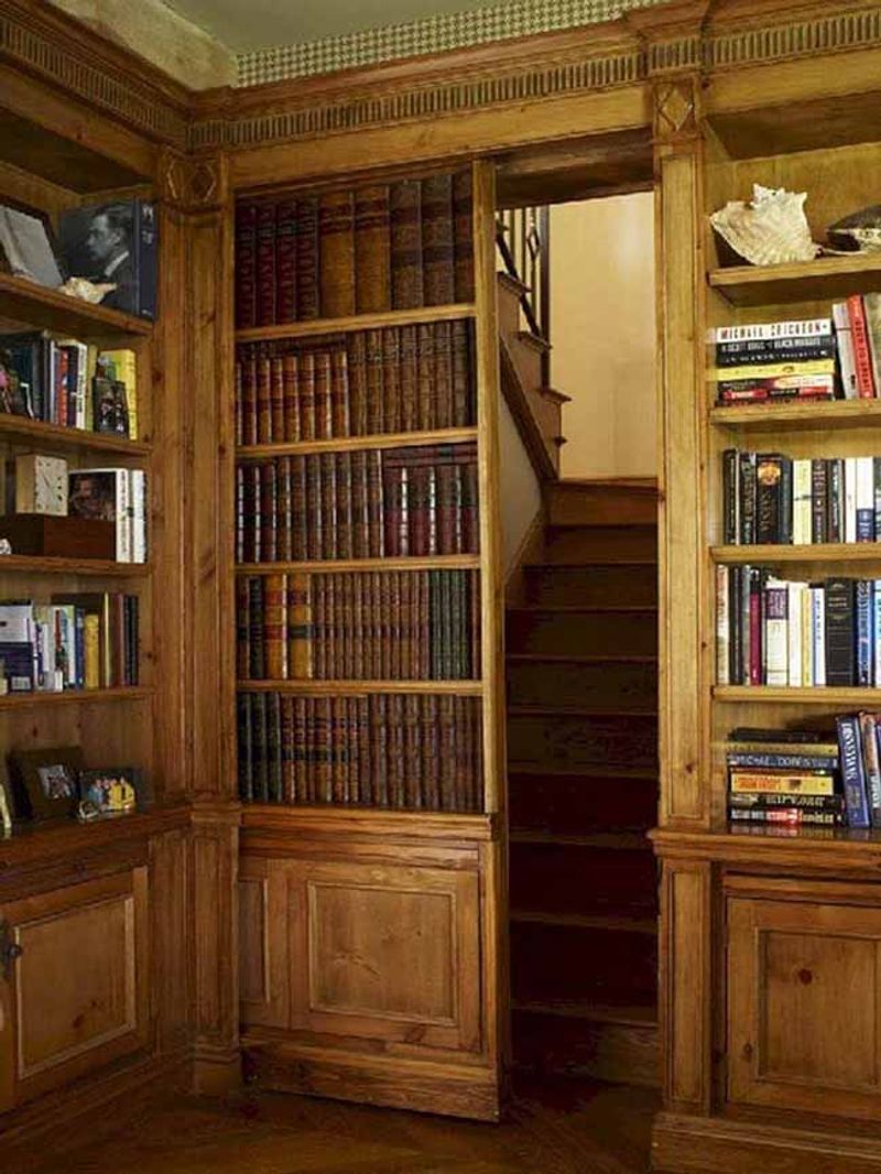 16 Ways How Designers Use Hidden Doors: The Whimsical Trend That Can Actually Be Very Practical - Decor Hint Sliding Panel in a Library Wall