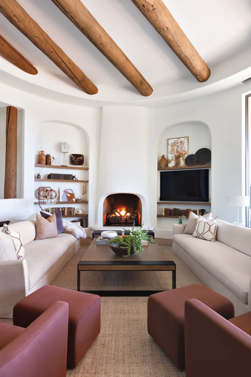 13 Desert-Inspired Decor Elements Found In Arizona Living Rooms - Decor Hint Natural Stone or Adobe-Style Fireplaces