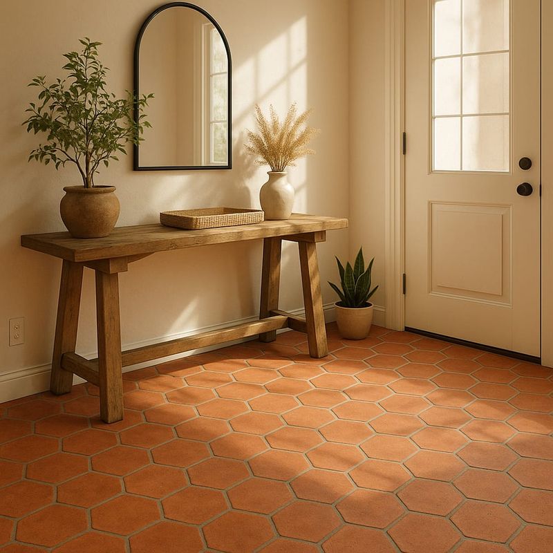 14 Entryway Ideas That Instantly Elevate Georgia Homes - Decor Hint Terra-cotta floor tiles