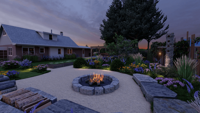 9 Outdoor Kitchen, Lounge, And Garden Spaces Popular In Wyoming Homes - Decor Hint Fire Pit Conversation Areas