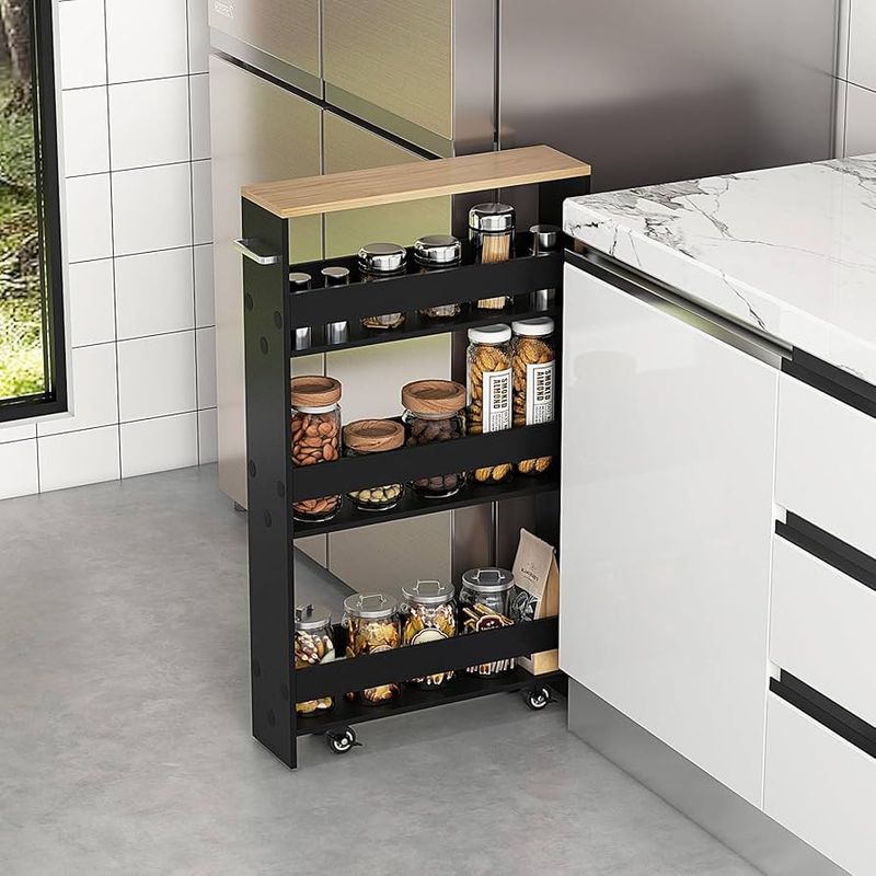 14 Smart Ways To Organize Small Spaces From A Stylish 350 Sq Ft NYC Apartment - Decor Hint Slim Rolling Carts