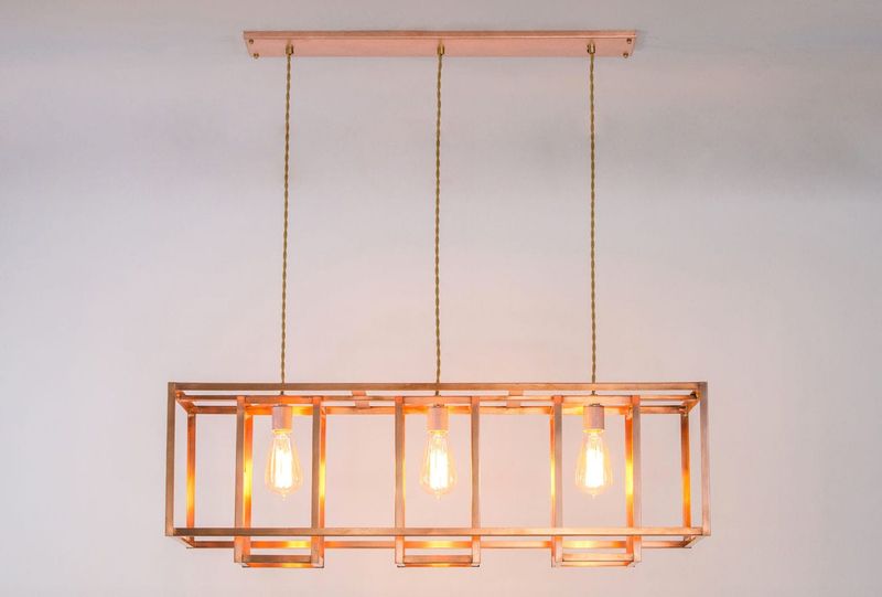 Modern Meets Rustic Lighting Designs Common In Arizona Homes - Decor Hint Geometric Copper Ceiling Fixtures