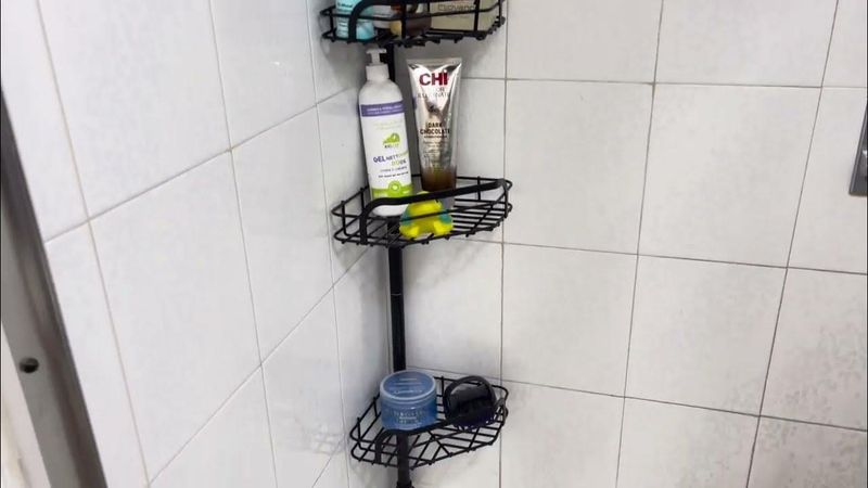 33 Organizing Hacks To Transform Your Home - Decor Hint Shower Rod Corner Shelf