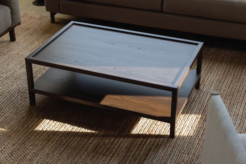 Large coffee tables with sharp corners