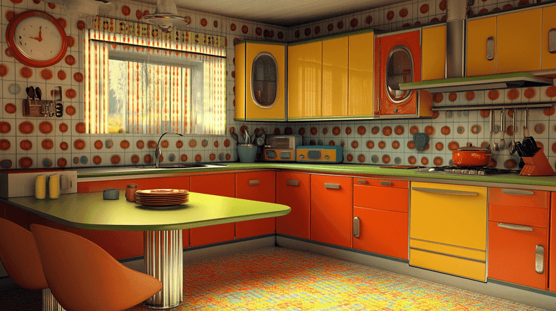 16 Vintage 1970s Kitchen Designs That Will Make You Feel Nostalgic - Decor Hint Bold Wallpaper Prints