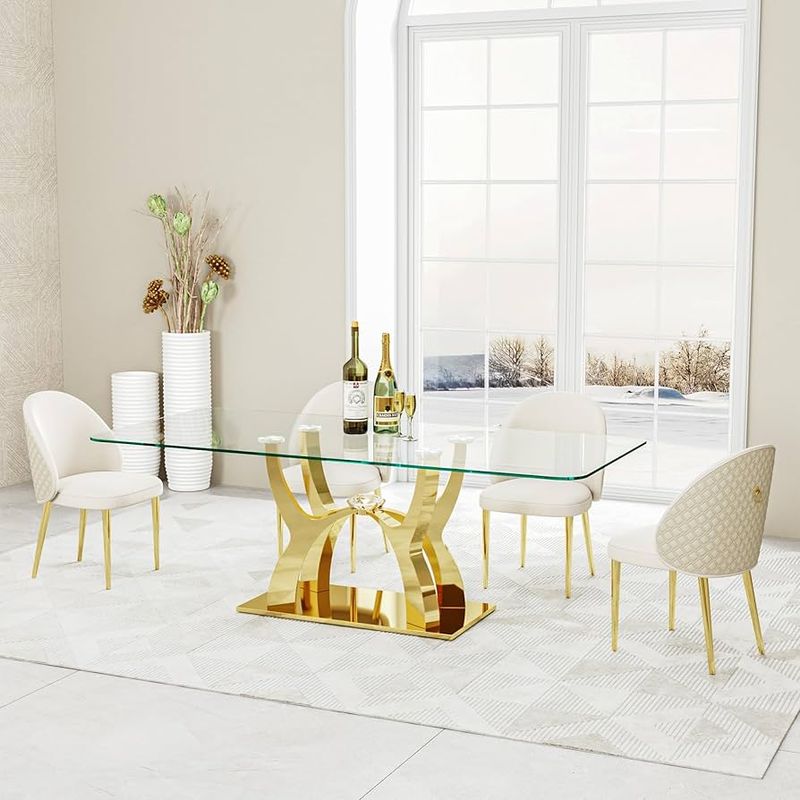 19 Essential Furniture Pieces For A Timeless Art Deco-Inspired Space - Decor Hint Glass-Topped Dining Table