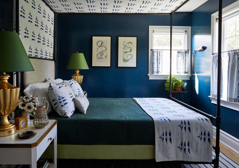 11 Interiors That Make A Case For The Blue & Green Color Combo - Decor Hint Navy & Olive Bedroom