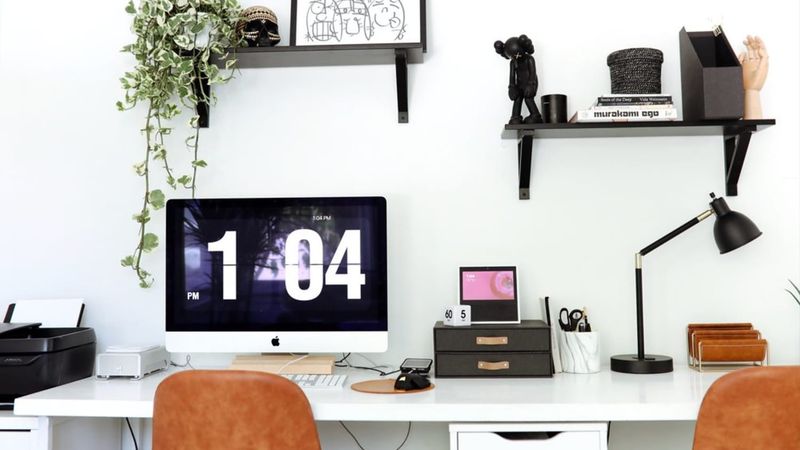 18 Desk Setup Tips For Better Work-Life Balance - Decor Hint Pick Desk Accessories in a Cohesive Color Scheme