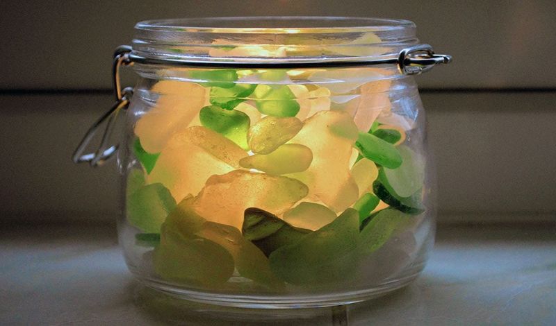 Simple Weekend DIY Projects With A New England Touch - Decor Hint Sea Glass Candle Holders With Beach Memories