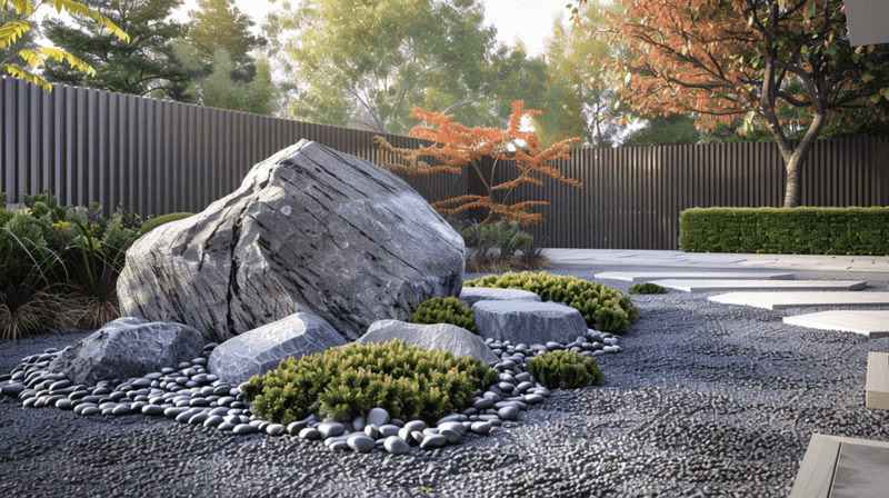 21 Sustainable Front Yard Landscaping Ideas With Rocks And Mulch - Decor Hint Japanese-Inspired Rock Arrangements