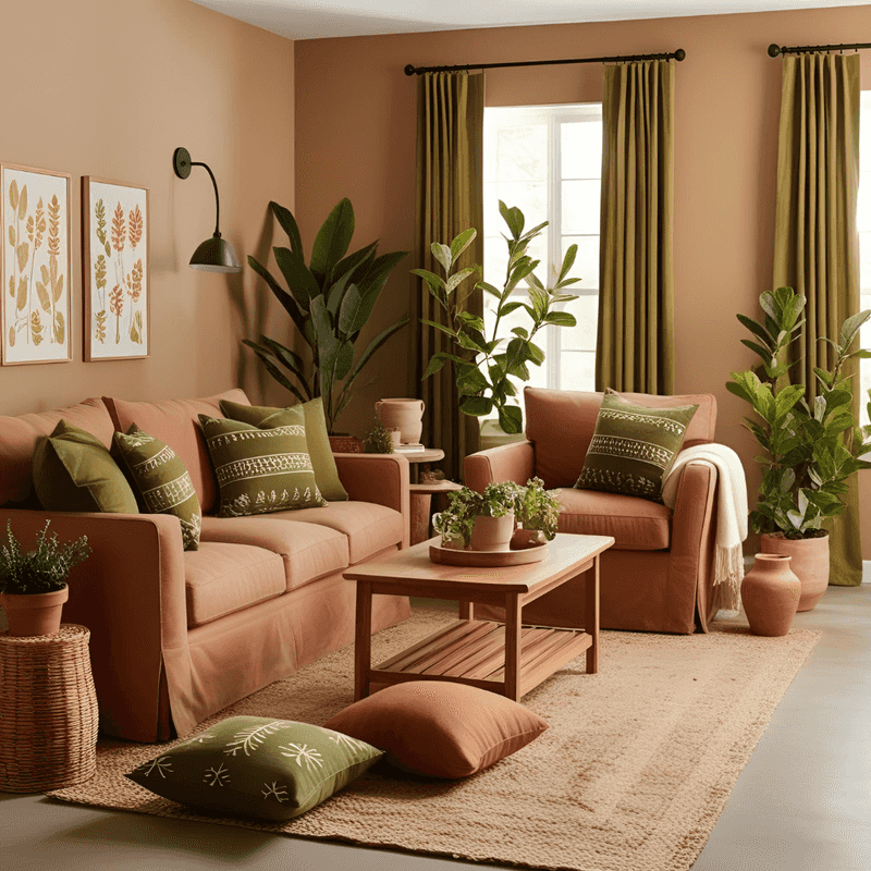 24 Inspiring Ways To Blend Rustic Boho And Farmhouse Styles In Your Living Room - Decor Hint Earth-toned color palette