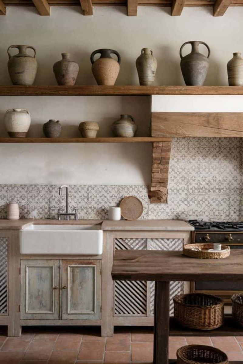 What a Texas Home Taught Me About European Country Style 9 Ideas To Borrow - Decor Hint Open Shelving with Pottery and Glassware