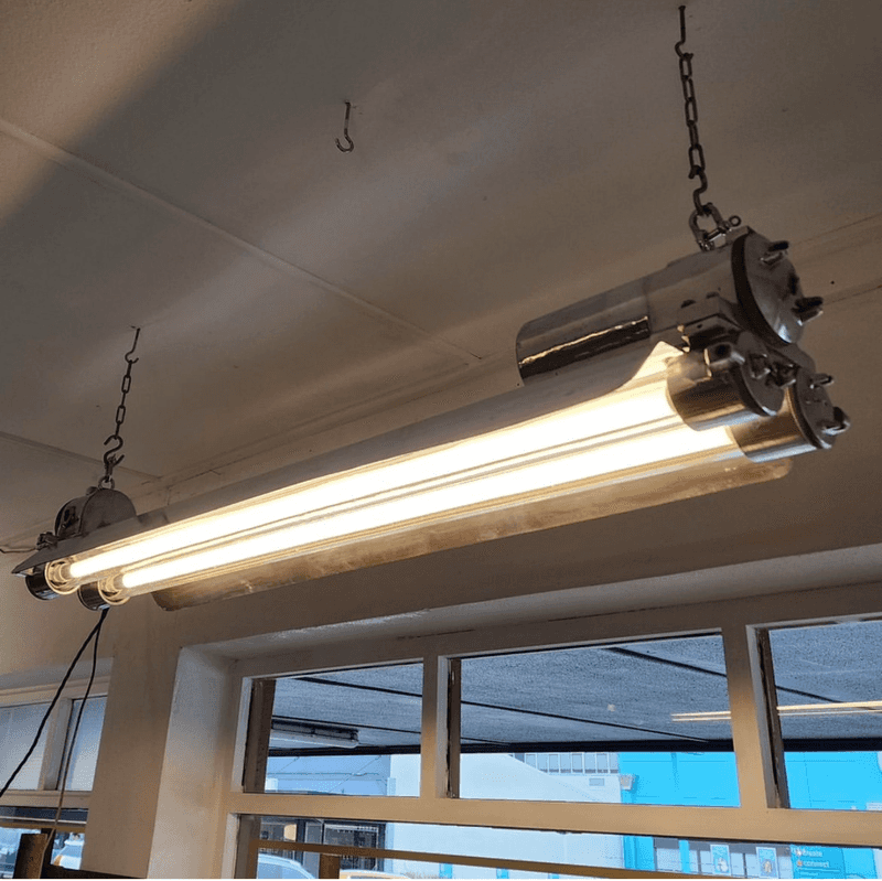Fluorescent ceiling lights