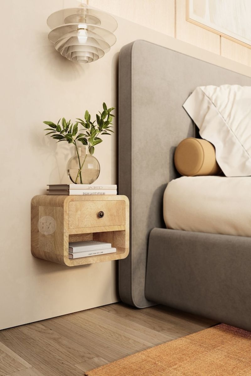 14 Smart Ways To Organize Small Spaces From A Stylish 350 Sq Ft NYC Apartment - Decor Hint Floating Nightstands
